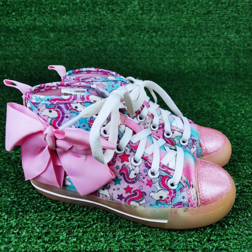 JoJo Siwa Sneakers Girls 11 Pink Unicorn High Top Glitter Bow GTJJ49AC009